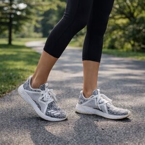 Adidas Edge Lux Bounce Women's White Gray Running Sneakers Size 8.5 Workout